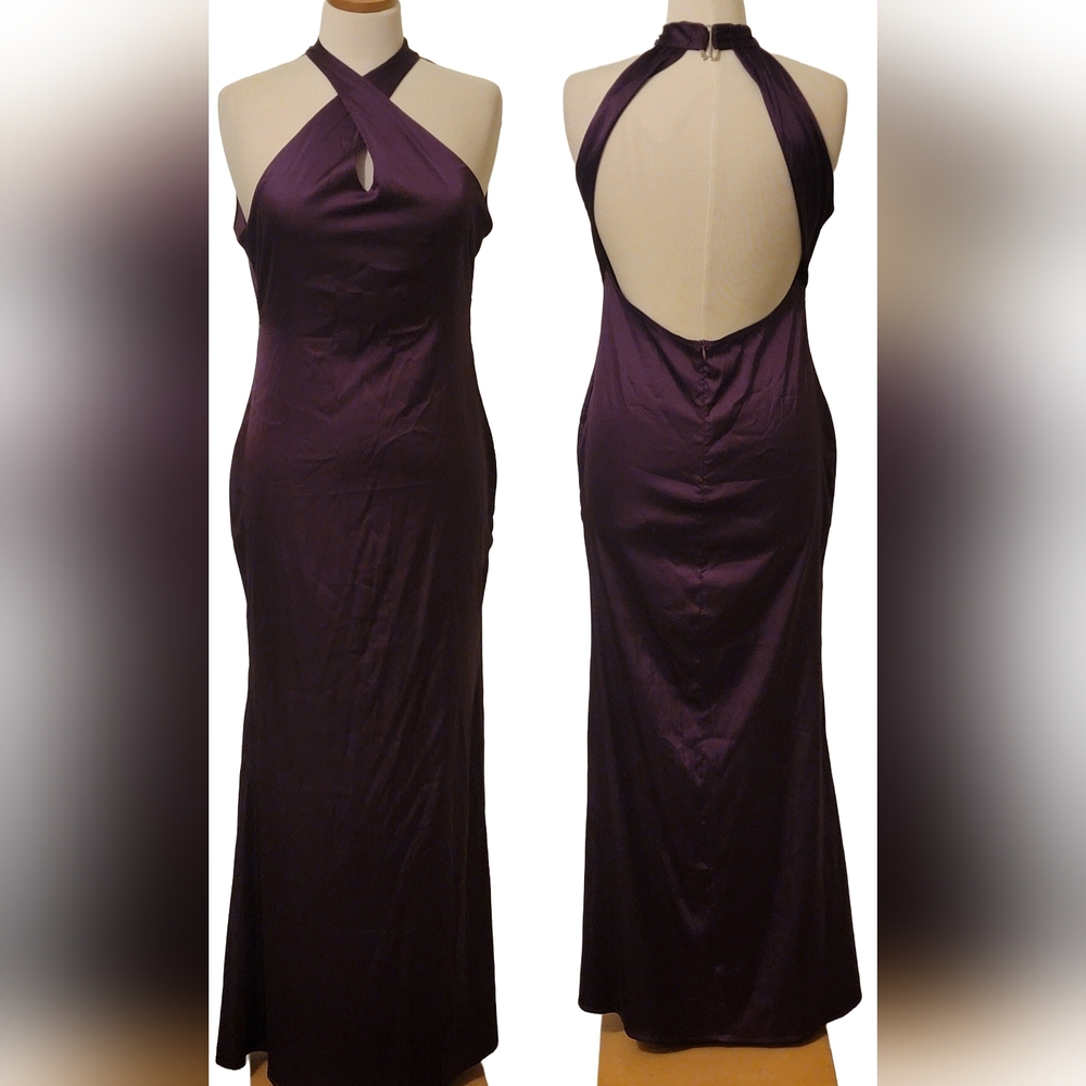 Satin Kriss Kross Cocktail Date Night Ladies Night Out Midi Slip Open Back Dress